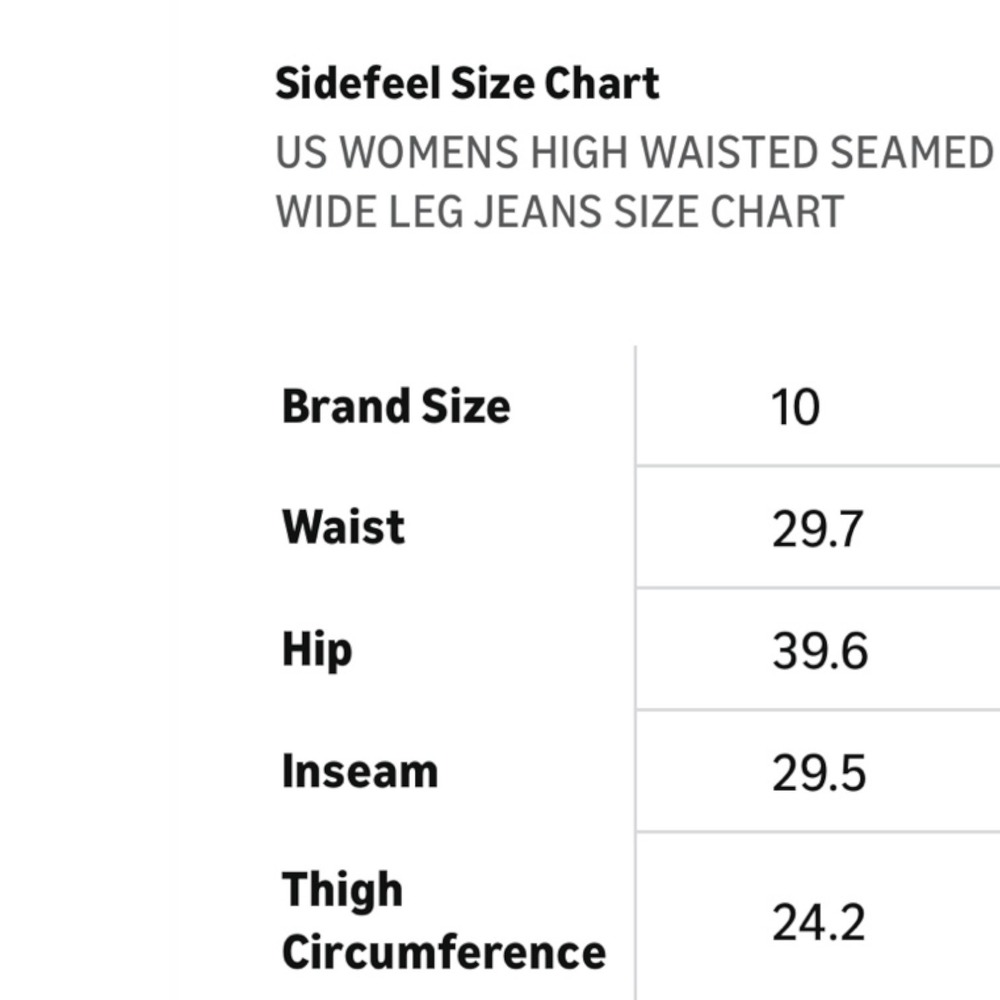 NEW Sidefeel Womens High Waisted Seamed Wide Leg Jeans Washed Black Size 10 - Picture 8 of 8